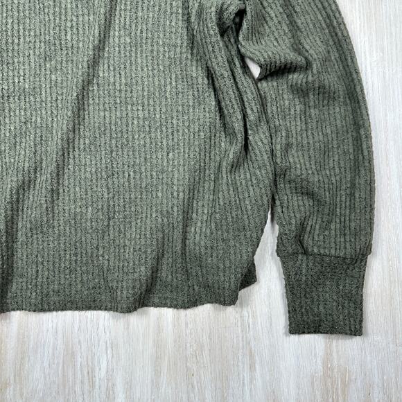 Torrid Green Ribbed Knit Cowl Neck Pullover Long Sleeve Cozy Sweatshirt 1X - Picture 3 of 13
